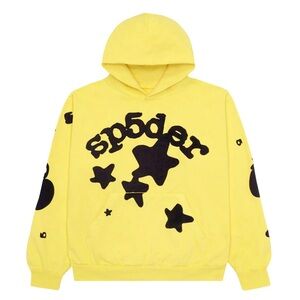 Yellow Spider Hoodie Size Small New FAST SHIPPING Stars Cotton